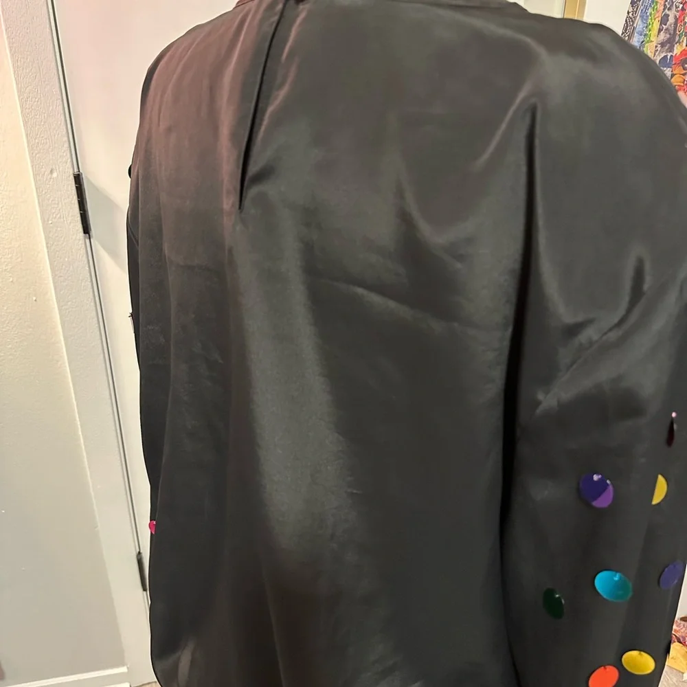 80s oversized silky-like top - Picture 3 of 4